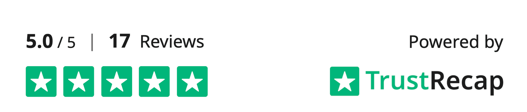 5 out of 5 rating on TrustRecap